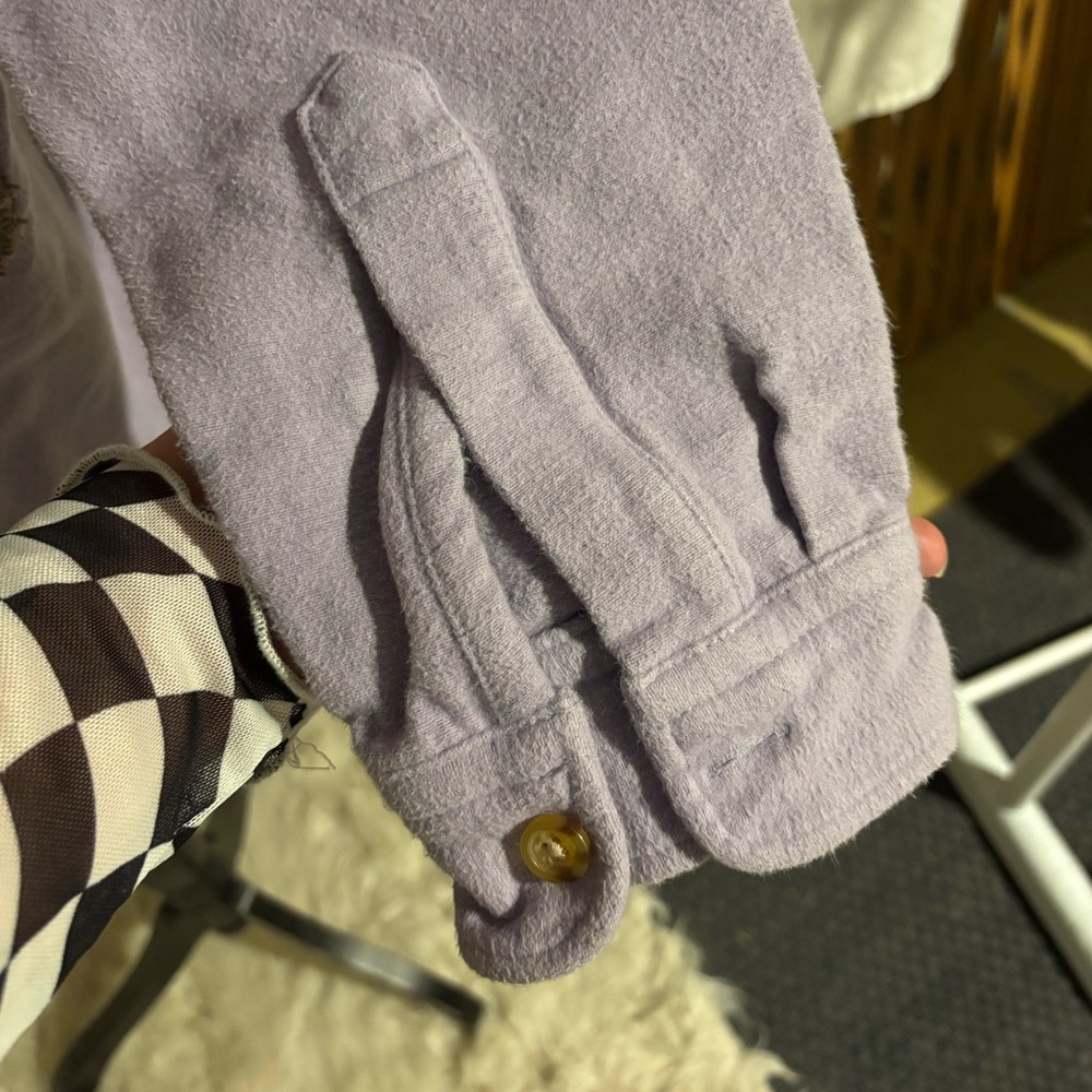 J.Crew Purple Flannel One of a Kind Upcycled w/ Authentic 1969 Janis Joplin Tee - Picture 4 of 5